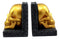 Pirate's Treasure Golden Skull Bookends Set 7"H Medieval Floral Gothic Statue