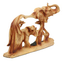 Ebros Gift Wood Decorative African Elephant in Savanna Grassland Scene 12"