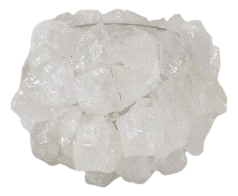 Quartz Crystal Mineral Stone Rocks Floral Vase Contemporary Accent Sculpture