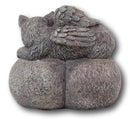Pet Memorial My Love Sleeping Angle Cat Foot Print Rock Urn Bottom Load 30 Cubic