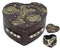 Vintage Painted Clockwork Gears Steampunk Heart Box Figurine 4.5"Wide Valentine