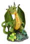 Colorful Fruits Vegetables Green Cantaloupe Dragon Figurine Fairy Garden Decor