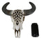 Southwest Tooled Lace Horned Steer Bull Cow Aged Bone Skull LED Light Wall Decor