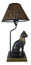 Ebros Egyptian Goddess Of Home Bastet Cat Table Lamp Sculpture With Hieroglyphic Shade