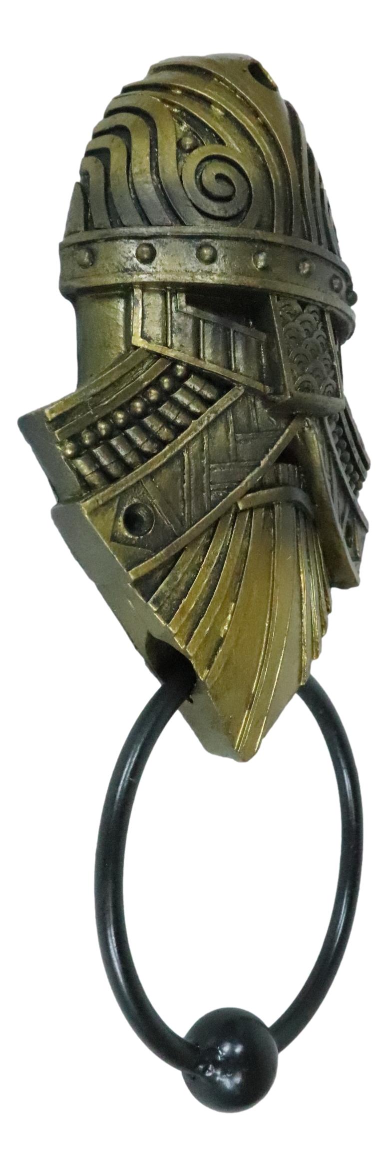 Viking Norse Valhalla Warrior God Chief Golden Helmet Decorative Door Knocker