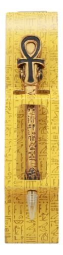 Egyptian Symbol Of Life Ankh Cross Ballpoint Pen Set Of 6 Figural Gods Of Egypt