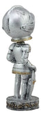 Medieval Suit Of Armor Crusader Sword And Shield Knight Bobblehead Figurine