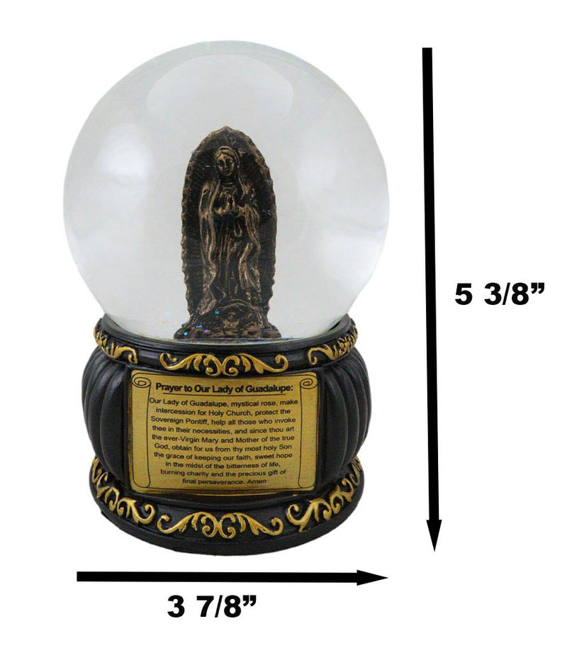 Catholic Our Lady Of Guadalupe Mother Mary Blessed Virgin Water Globe Figurine