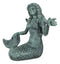 Ebros Gift 6.5" Tall Nautical Siren Mermaid Holding Starfish Cast Iron Rustic Verdigris Vintage Patina Finish Statue Ocean Goddess Princess Coastal Beach Under The Sea Mermaids Decorative Accent