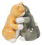Ebros Ceramic Yellow And Gray Cats Couple Hugging Dancing Salt Pepper Shakers Set
