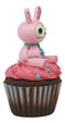 Furry Bones Voodoo Pink Bunny Rabbit Skeleton On Chocolate Cupcake Jewelry Box