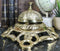 Large Vintage Antique Style Ornate Floral Victorian Brass Front Desk Hotel Bell