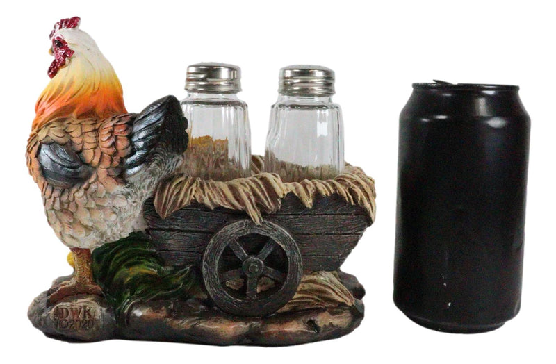 Farm Hay Wagon Sunflower Mother Hen & Chicks Salt Pepper Shakers Holder Figurine