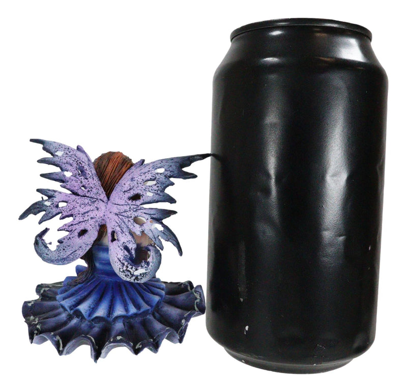 Ebros Blue Bookworm Fairy Shelf Sitter Figurine 4" Tall Whimsical Fantasy Faerie