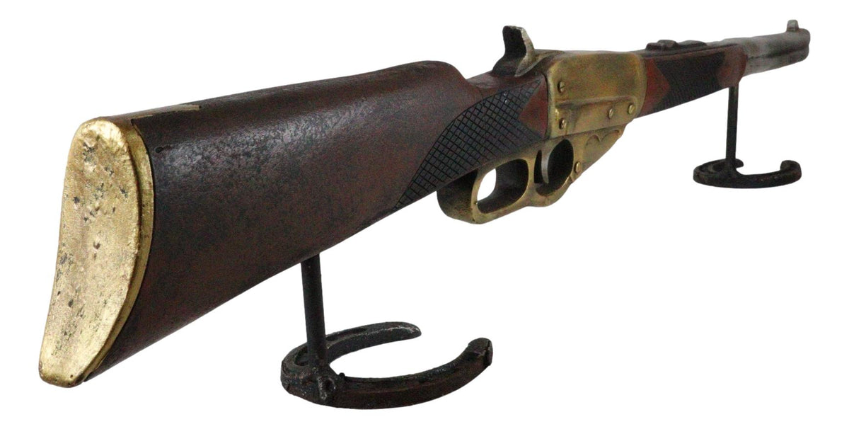 Western Wild Cowboy Repeater Rifle Horseshoes Gate Barn Door Bar Pull Handle