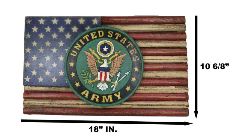 Patriotic American Flag United States Army Eagle Seal Wooden Wall Decor Plaque