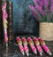 Pack Of 6 Fire Ink Glittered Metallic Pink And Gold Spirit Dragon Pen Figurines