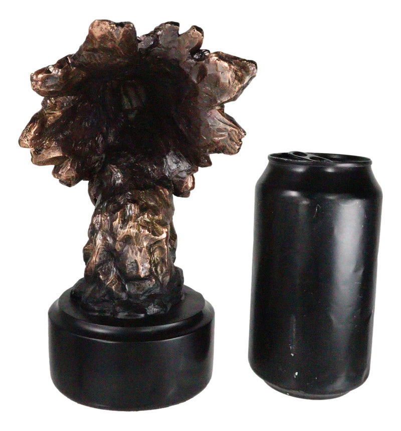 Majestic American Bald Eagle Head Bust Electroplated Bronze Figurine With Base