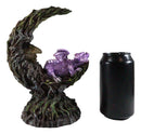 Ebros Purple Dream Dragon Nestling in Greenman Crescent Moon LED Figurine