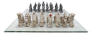 Ebros Crusader Christian Kingdom VS Ottoman Empire Chess Pieces With Glass Board Set