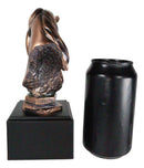 Western Wildlife Handsome Horse Stallion Head Bust Figurine With Trophy Base