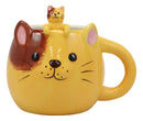 Ebros Adorable Whimsical Orange Cat Mug Drink Cup 16oz