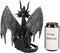 Ebros Ruth Thompson Metallic Grey Checkmate Dragon with Horns Statue 9" Tall