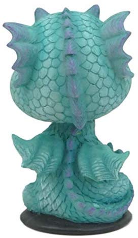Ebros Wyrmling Baby Hatchling Blue Drake Yoga Dragon Bobblehead Figurine 4"H