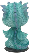 Ebros Wyrmling Baby Hatchling Blue Drake Yoga Dragon Bobblehead Figurine 4"H