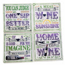 Ebros All About Wine Hosting Kitchen Decorative Ceramic Coaster Set Of 4