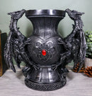 Ebros Dual Climbing Dragon Wyverns Chalice Shaped Decorative Flower Vase 10"