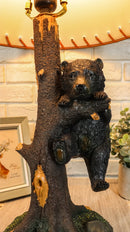 Ebros Whimsical Black Bear Hanging On Tree Branch Table Lamp with Shade 22"H