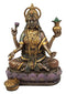 Ebros Hindu Goddess Lakshmi Meditating On Lotus Throne Statue 6.5"Tall Figurine