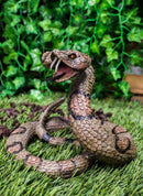 Lifelike Diamondback Rattlesnake Statue 6"H Realistic Snake Taxidermy Figurine