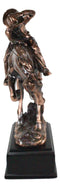 Western Rodeo Wild Cowboy With Bucking Horse Bronze Electroplated Figurine