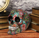 Ebros Day Of The Dead Color Beads And Floral Tattoo Sugar Cranium Skull Statue