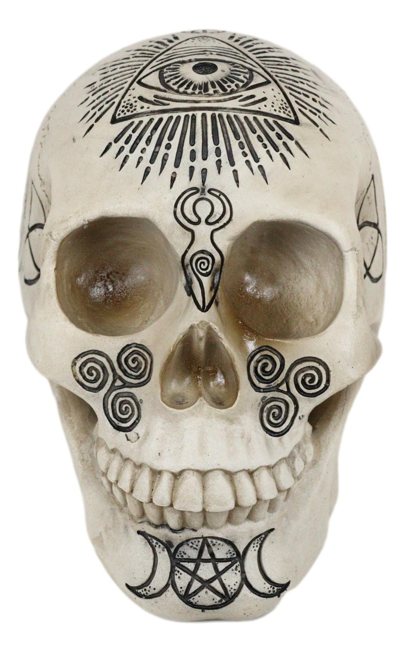 Ebros Eye Of Provision Triple Moon Paranormal Metaphysical Witchcraft Skull Figurine