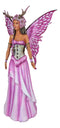 Amy Brown Pink Butterfly Winged Bloom Tribal Fairy With Stag Antlers Statue