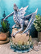 Luna Shylo Arctic Frost Dragon Emerging From Frozen Crystal Egg Hatchling Statue