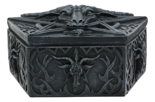 Knights Templar Satan Pentagram Sabbatic Goat Baphomet Keepsake Jewelry Box