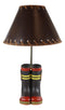 American Hero Fire Fighters Fireman Boots Desktop Table Lamp With Laced Shade