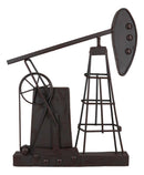 Ebros Rustic Metal Vintage Oil And Gas Derrick Rig Pump Jack Wall Art Decor 3D Plaque