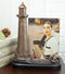 Nautical Marine Lighthouse And Ship Anchor Statue With 5"X7" Glass Photo Frame
