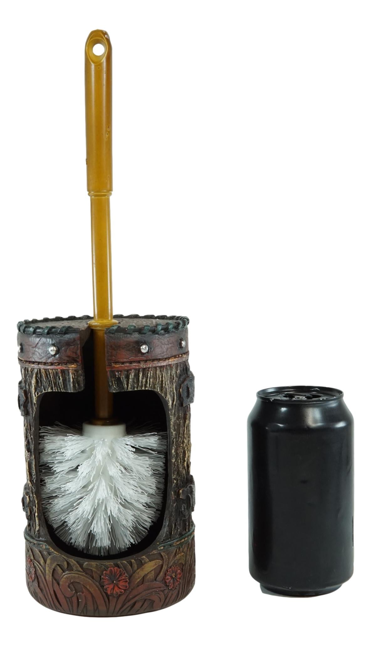 Country Rustic Western Blue Cross W/ Concho Toilet Brush and Sanitary Holder Set