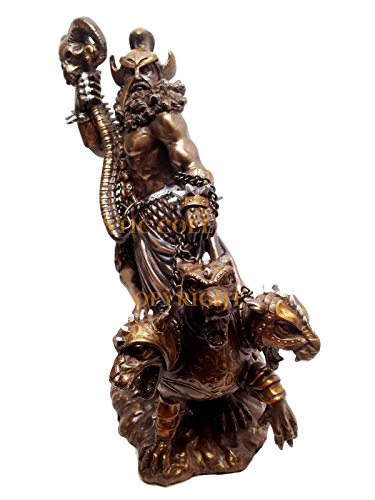 Ebros Gift Hades Supreme God of Underworld With Cerberus Guard Dog Decorative Figurine 9.5"H