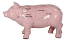 Large Ceramic Rustic Country Farmhouse Pink Pig Pork Butcher Chart Figurine