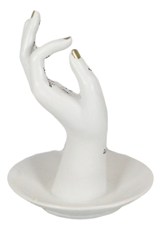 Psychic Fortune Teller Chirology Palmistry Hand Palm Jewelry Dish Rings Holder