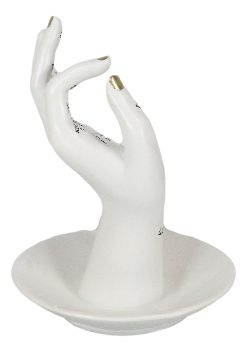 Psychic Fortune Teller Chirology Palmistry Hand Palm Jewelry Dish Ring–  Ebros Gift