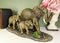 Safari Elephant With 2 Calves Family Statue 14.5"L Elephants Roaming Grasslands