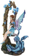 Ebros Amy Brown Fairy On Tree Swing Plank Bench by Pet Dragon Statue 10.75" Tall